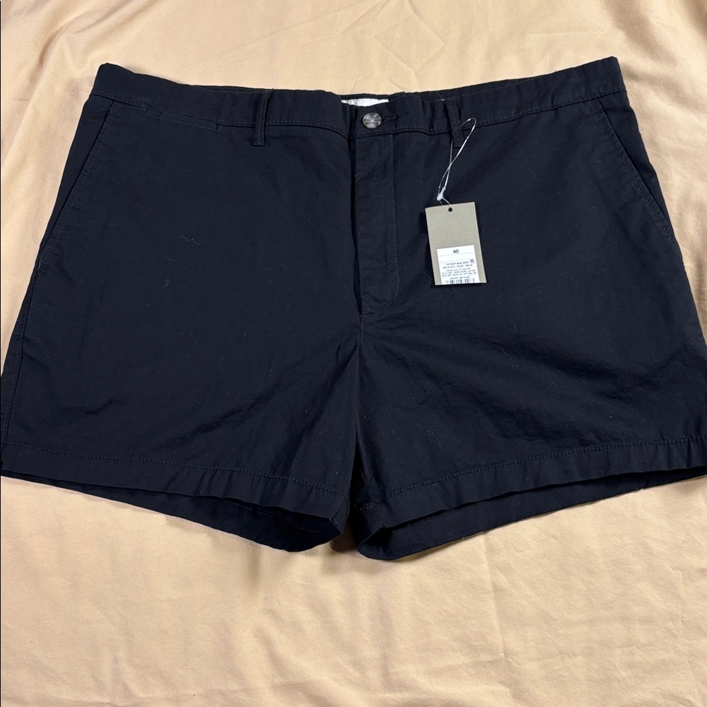 Goodfellow & Co Men's Every Wear Flat-Front Shorts Size 40 Black 5" Inseam NWT